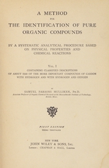 A method for the identification of pure organic compounds by a systematic analytical procedure based on physical properties and chemical reactions